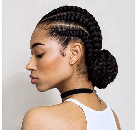 Twee cornrow vlechten