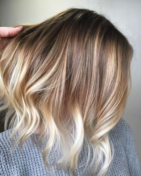 Balayage blond kort haar