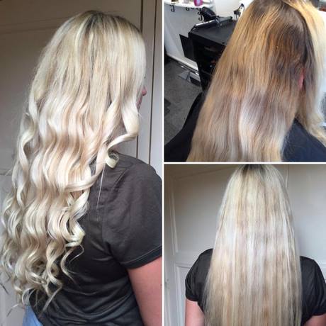 Wit blond haar met lowlights