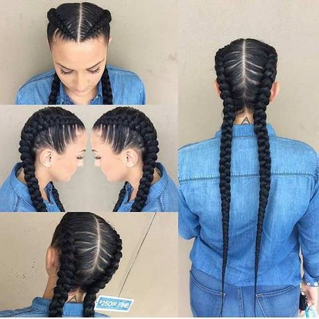 2 cornrows vlechten