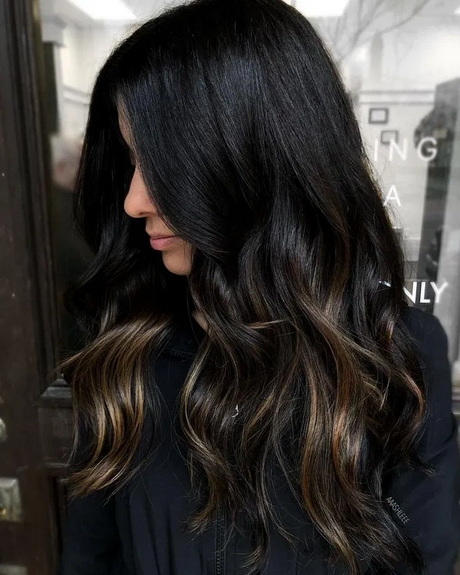 Balayage zwart haar