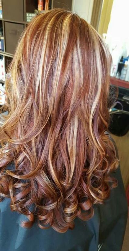 Highlights in rood haar