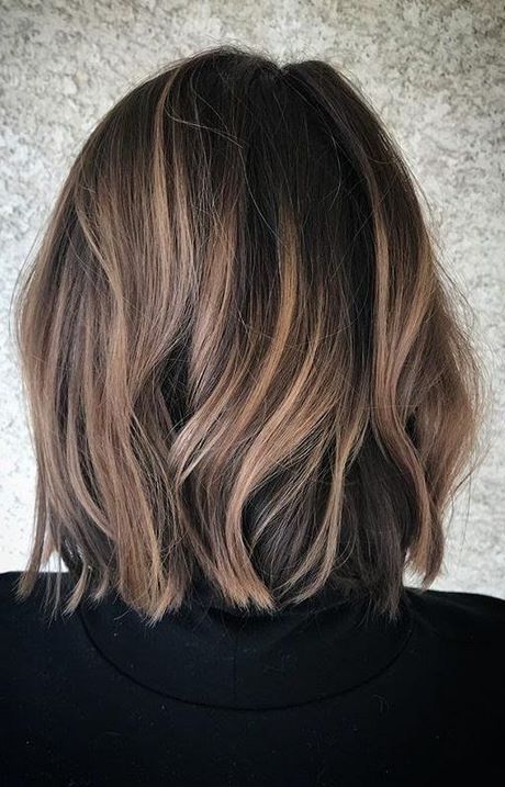 Balayage kort haar bruin