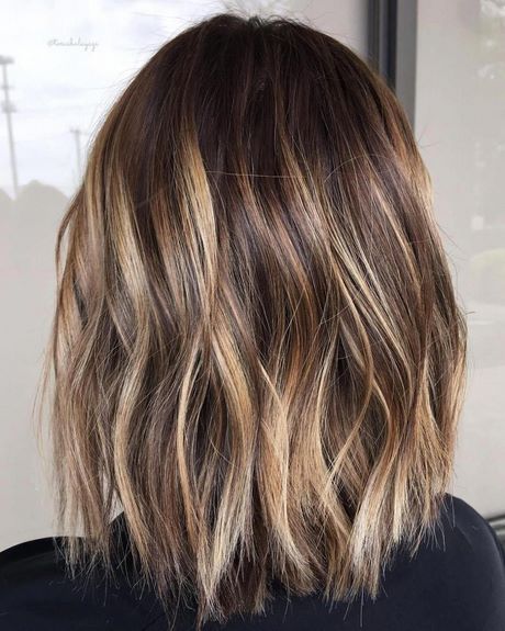 Balayage kort haar bruin